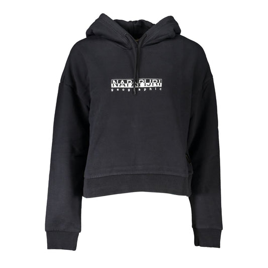 Chic Black Fleece Hooded Sweatshirt