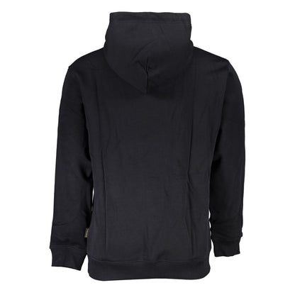 Chic Black Hooded Fleece Sweatshirt