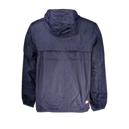 Blue Polyamide Men Jacket