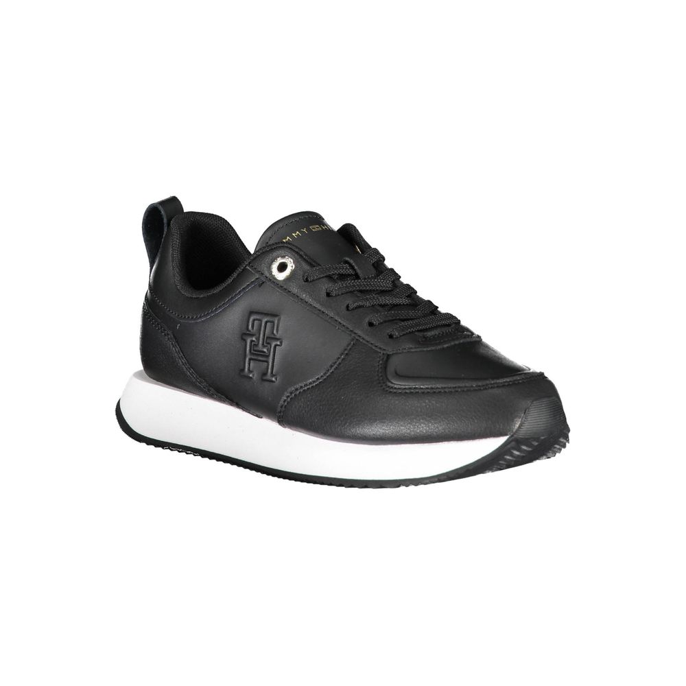 Black Leather Women Sneaker