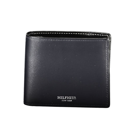 Elegant Blue Leather Bi-Fold Wallet