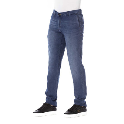 Blauwe katoenen jeans en broek