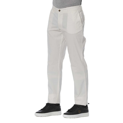 Pantalón elegante de mezcla de algodón blanco