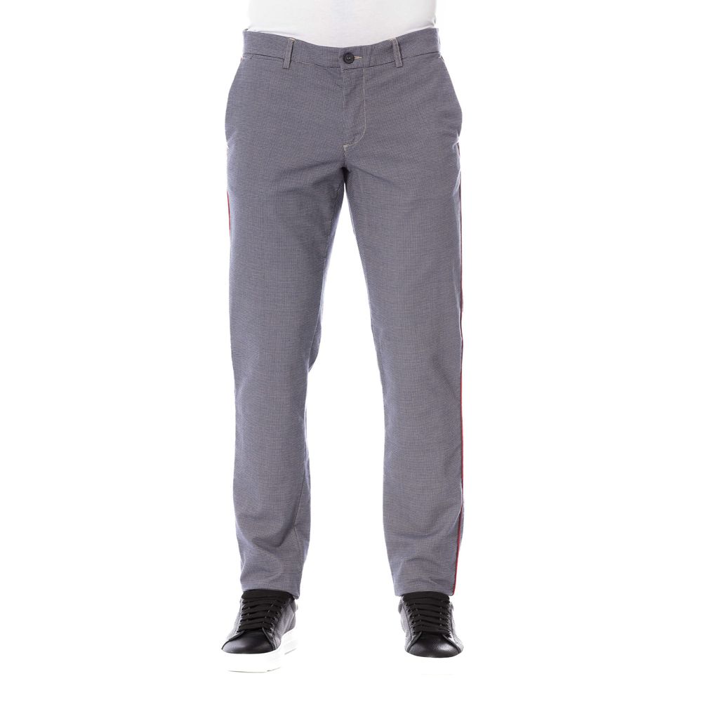 Blue Cotton Men Trouser