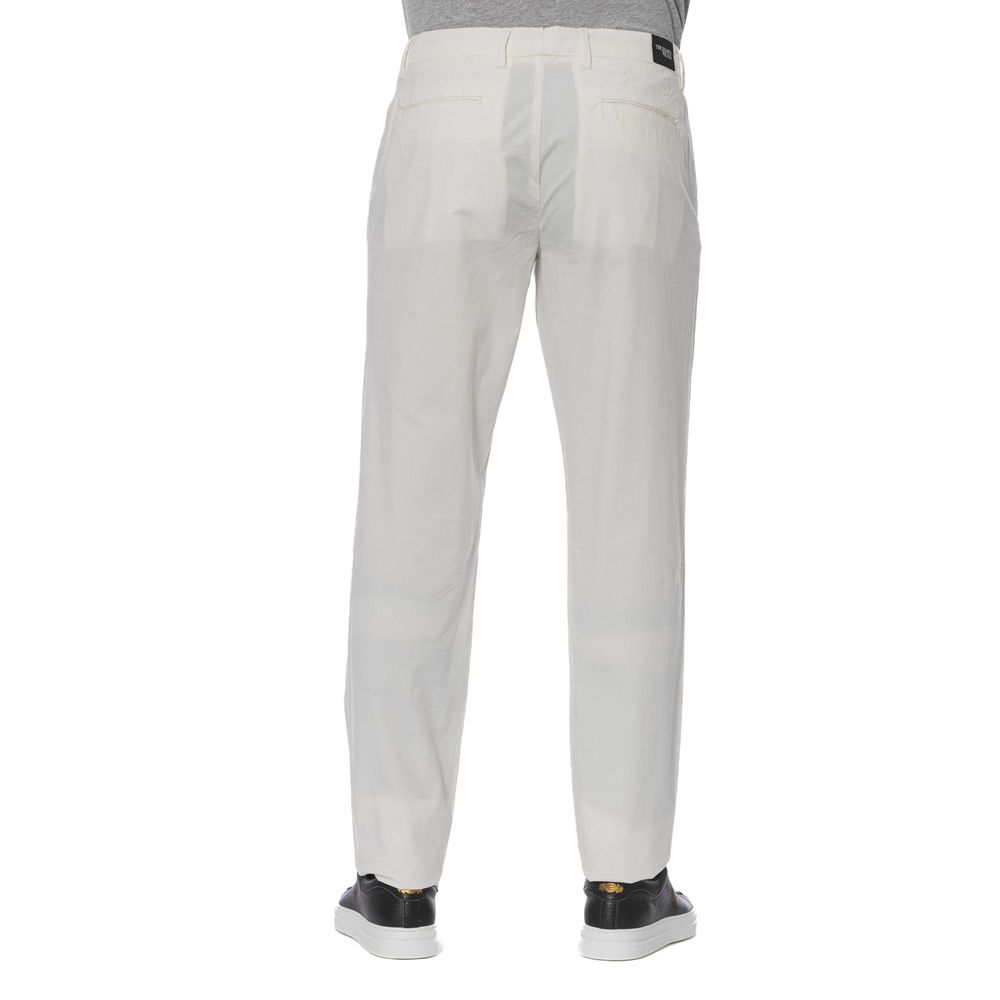 Pantalón elegante de mezcla de algodón blanco