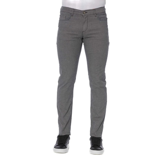 Pantalones elegantes de mezcla de algodón gris