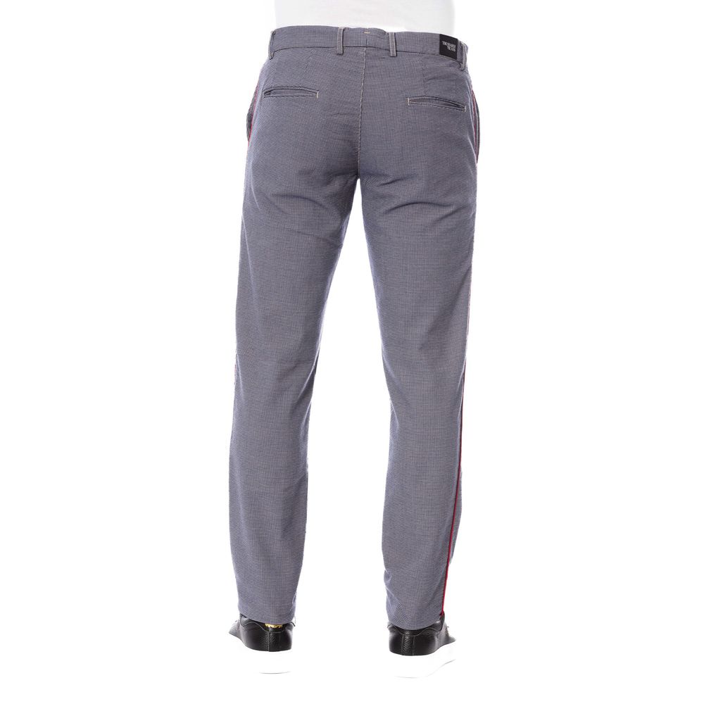 Blue Cotton Men Trouser