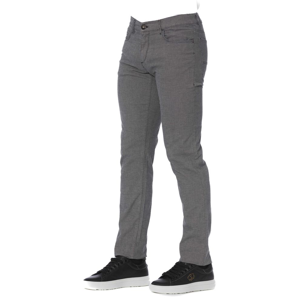 Pantalones elegantes de mezcla de algodón gris