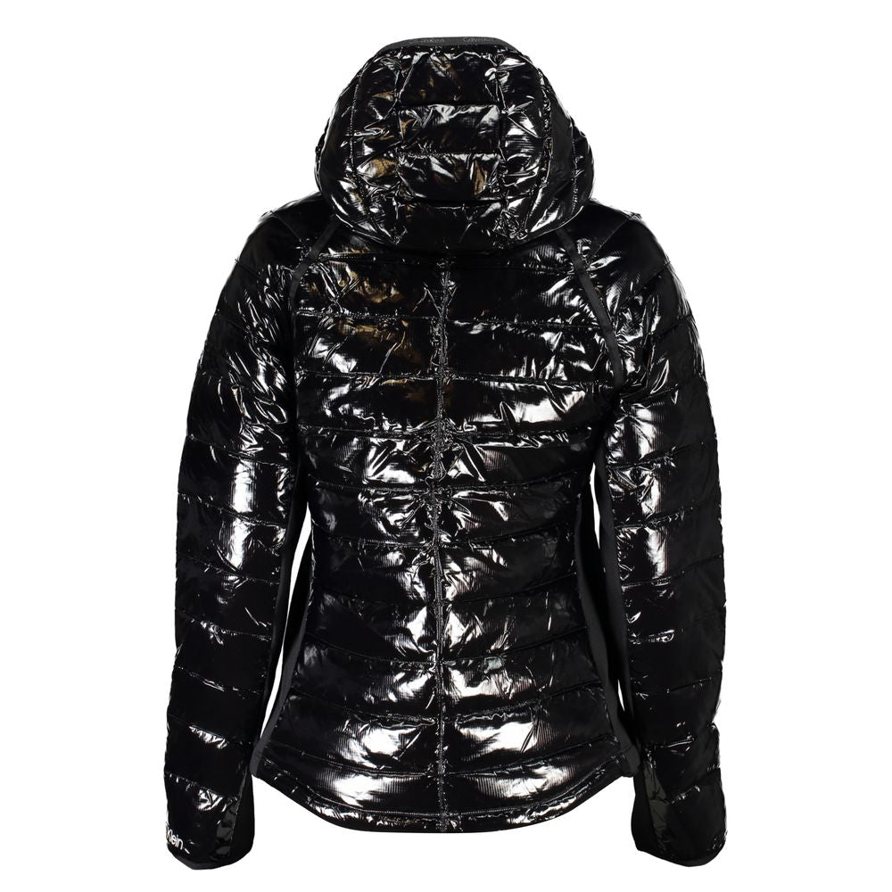 Chic Hooded Nylon Jacket with Contrast Details