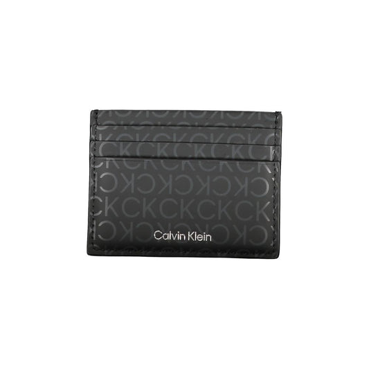 Sleek Black Card Holder with Contrast Detailing