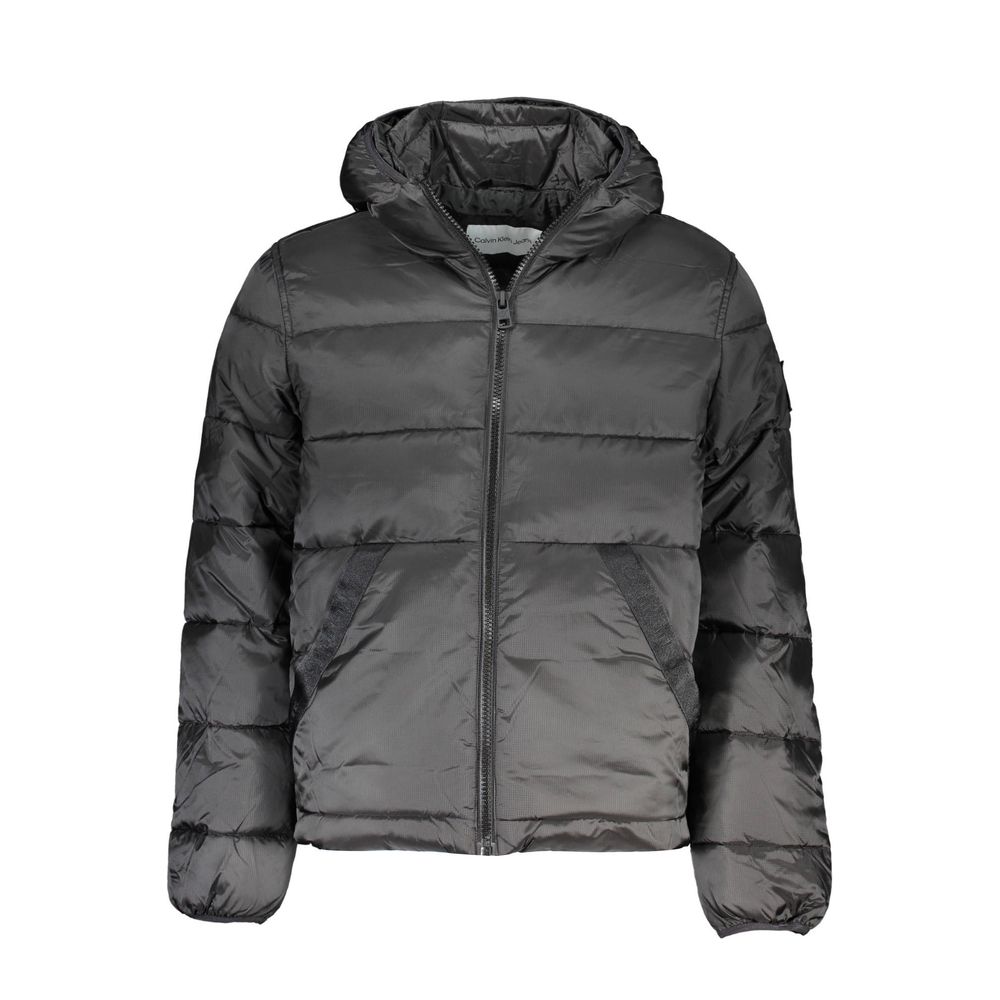 Sleek Hooded Men's Jacket with Contrast Details