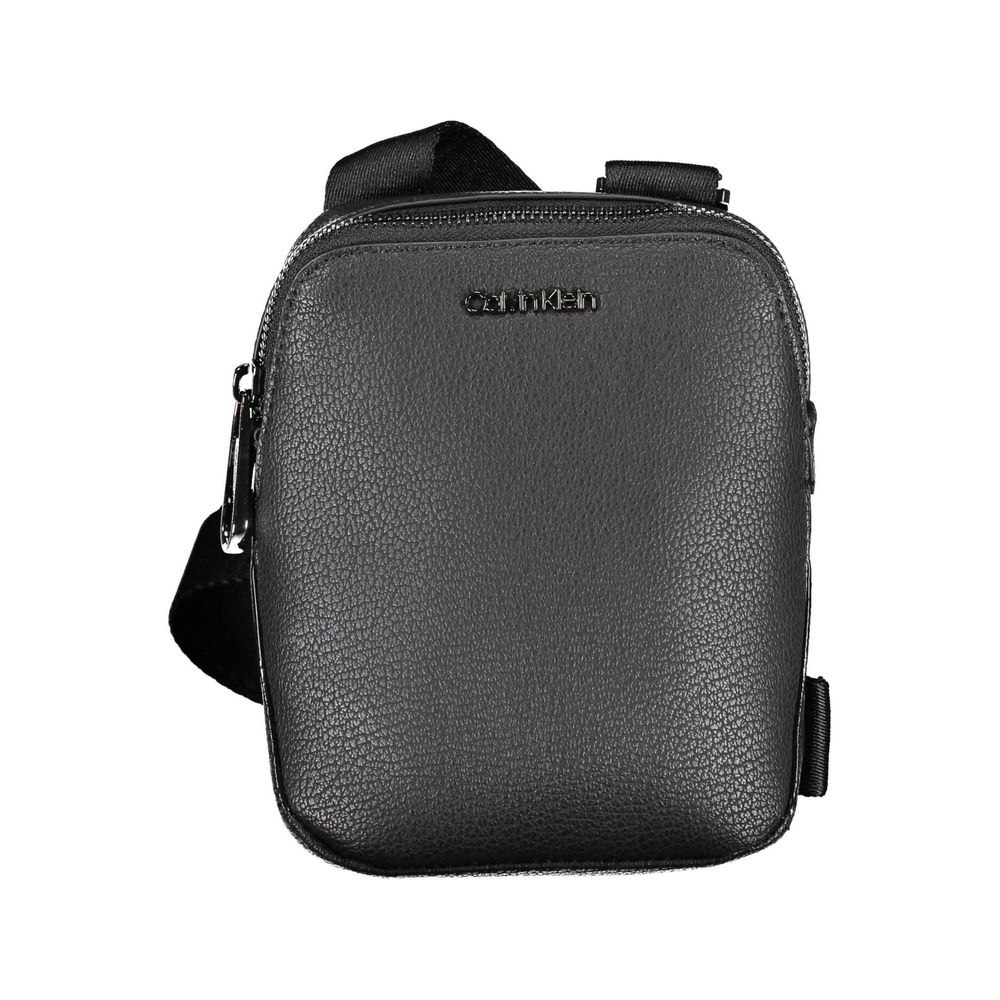 Sleek Black Shoulder Bag with Logo Detail