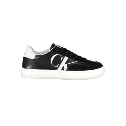 Sleek Black Lace-Up Sneakers With Contrast Details