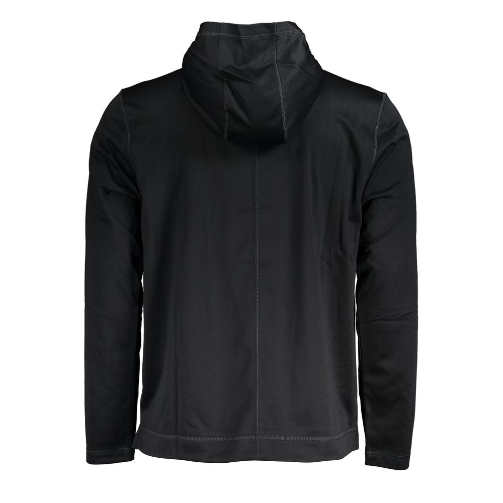 Sleek Black Hooded Sweatshirt with Logo Print