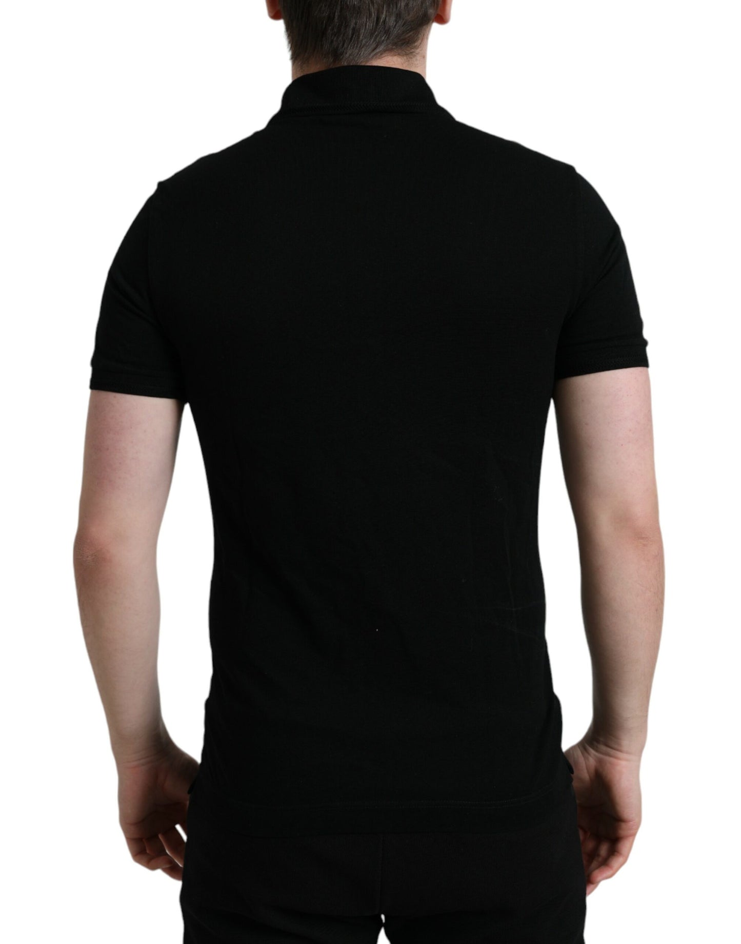 Polo elegante de algodón negro