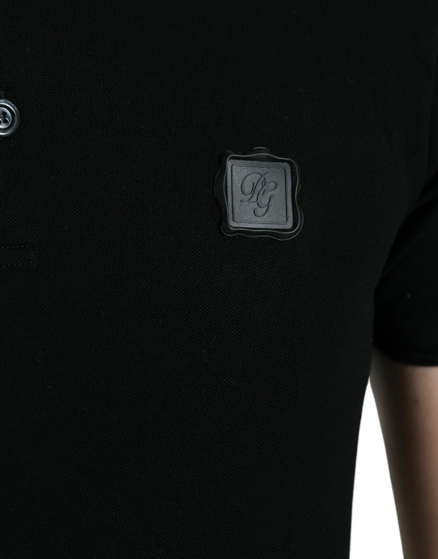 Elegant Black Cotton Polo Shirt