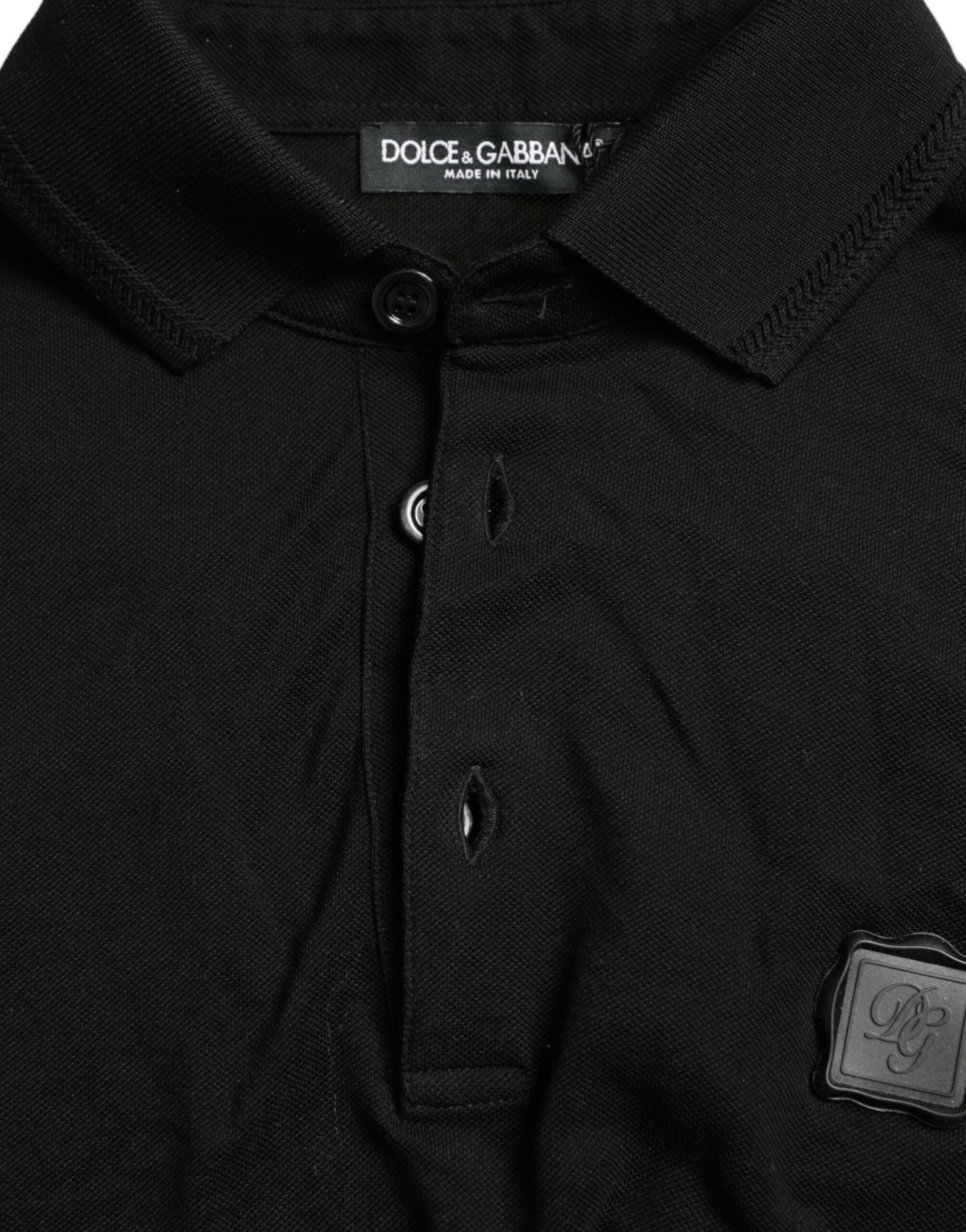 Polo elegante de algodón negro