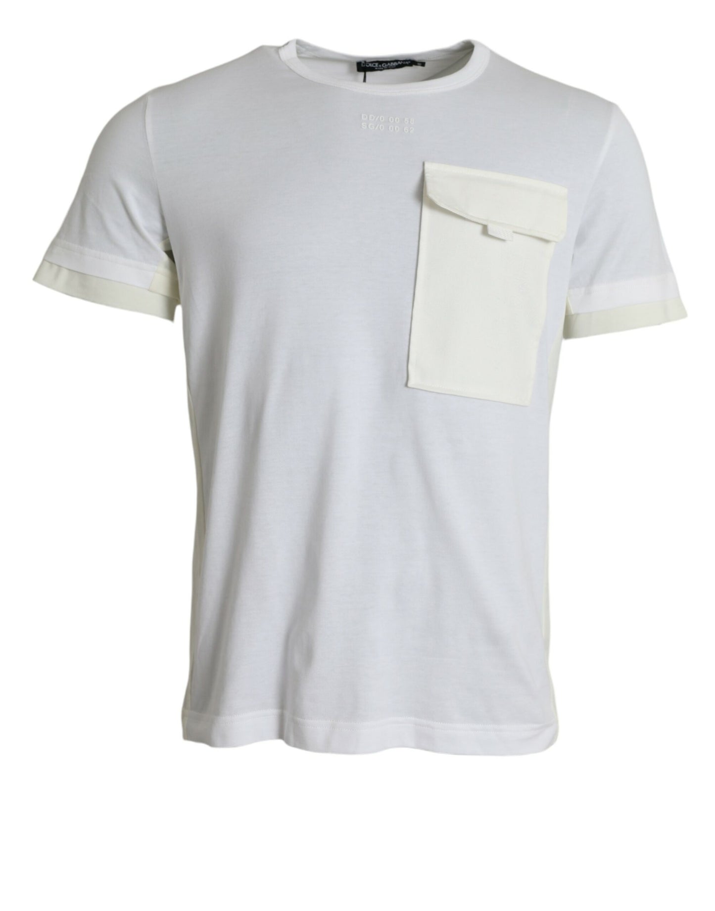 Elegante camiseta blanca de algodón con cuello redondo