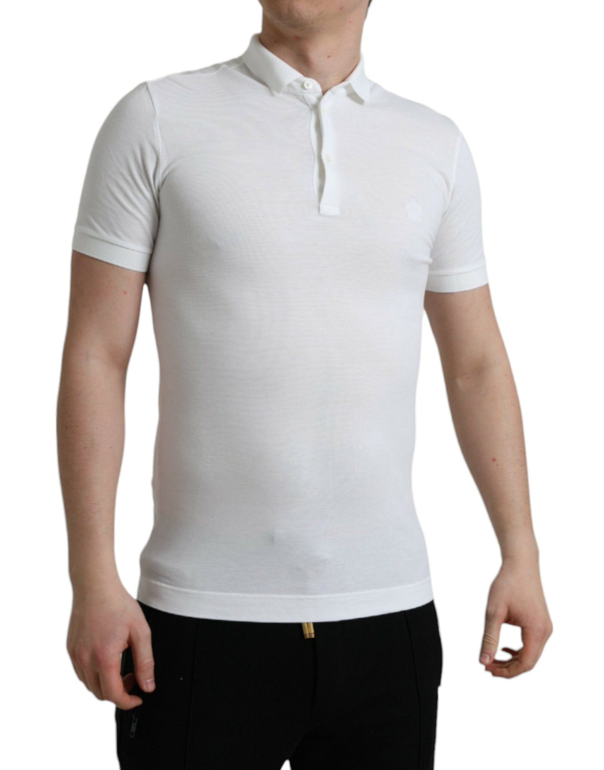 Crown Embroidered White Cotton Polo