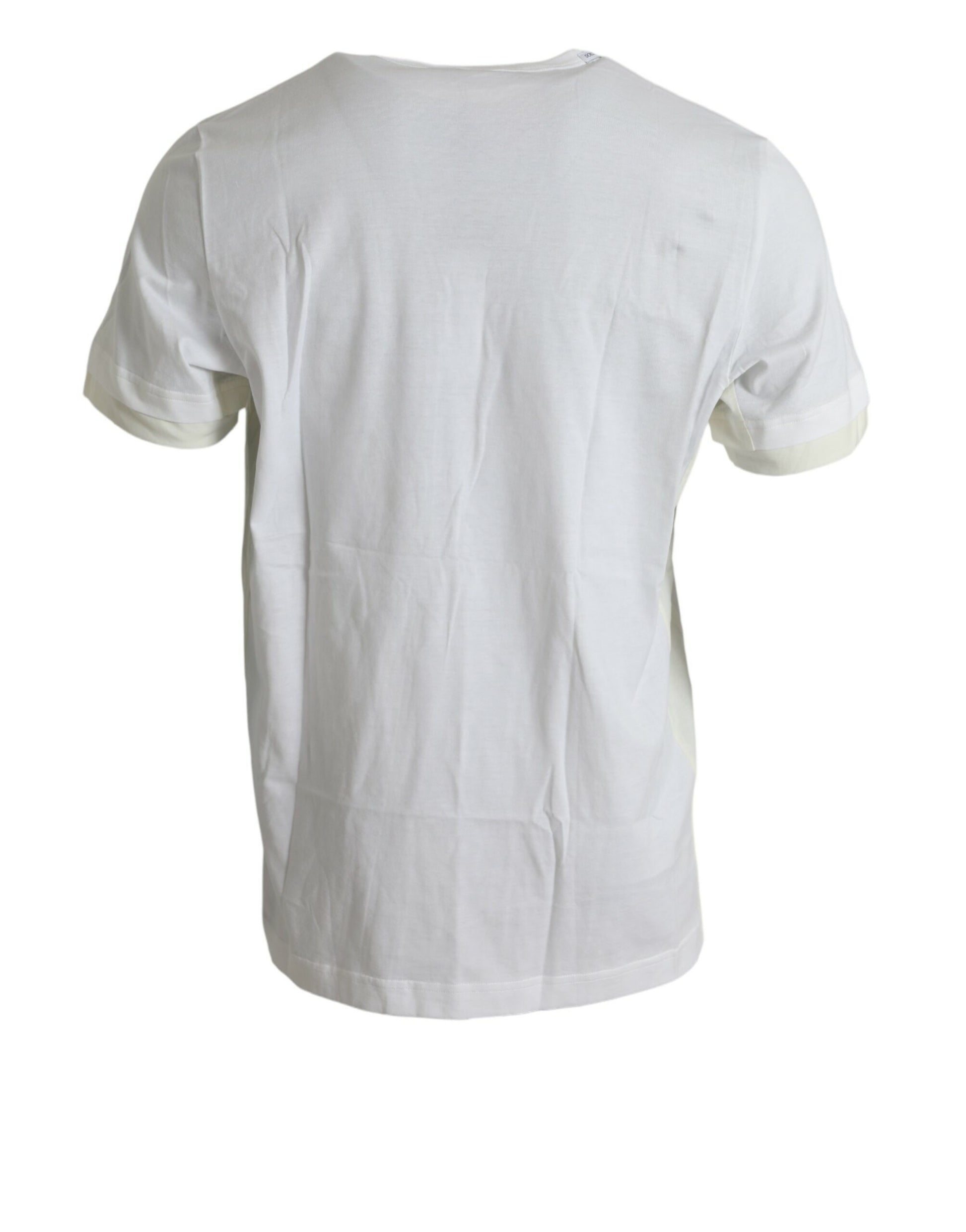 Elegant White Crew Neck Cotton Tee