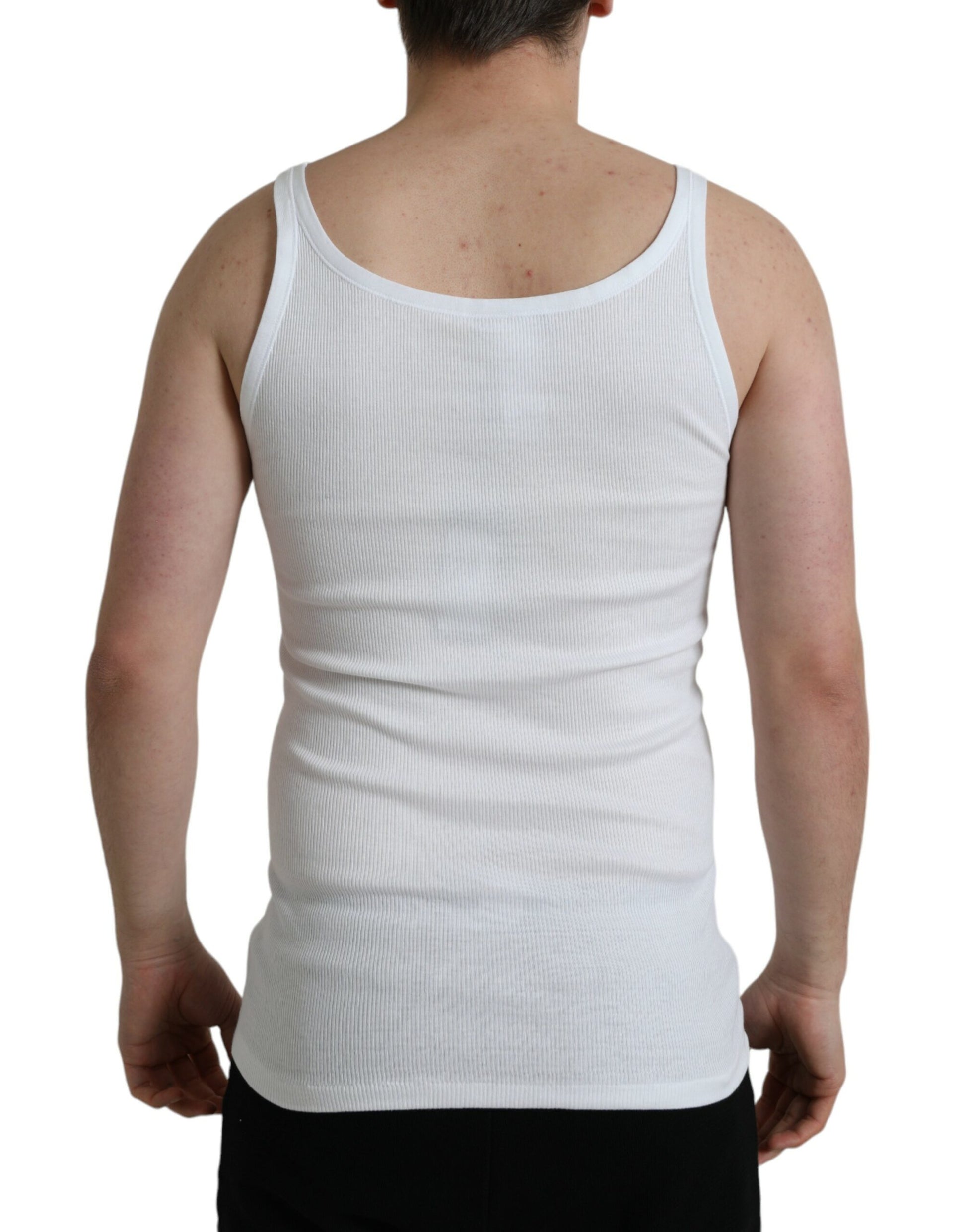 Camiseta sin mangas de algodón blanca elegante