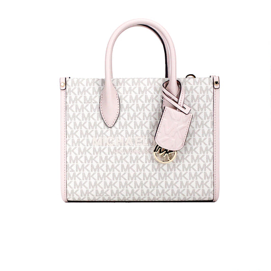 Mirella kleine poederblush PVC-shopper met ritssluiting en crossbodytas