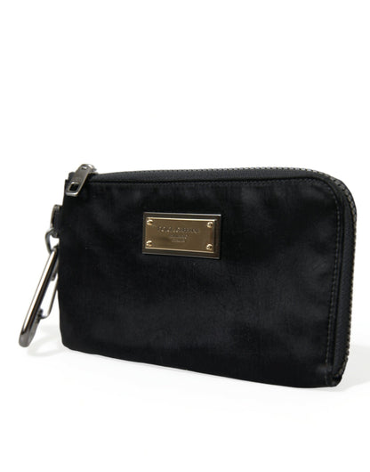 Elegante bolso de cuero y nailon de diseñador en negro