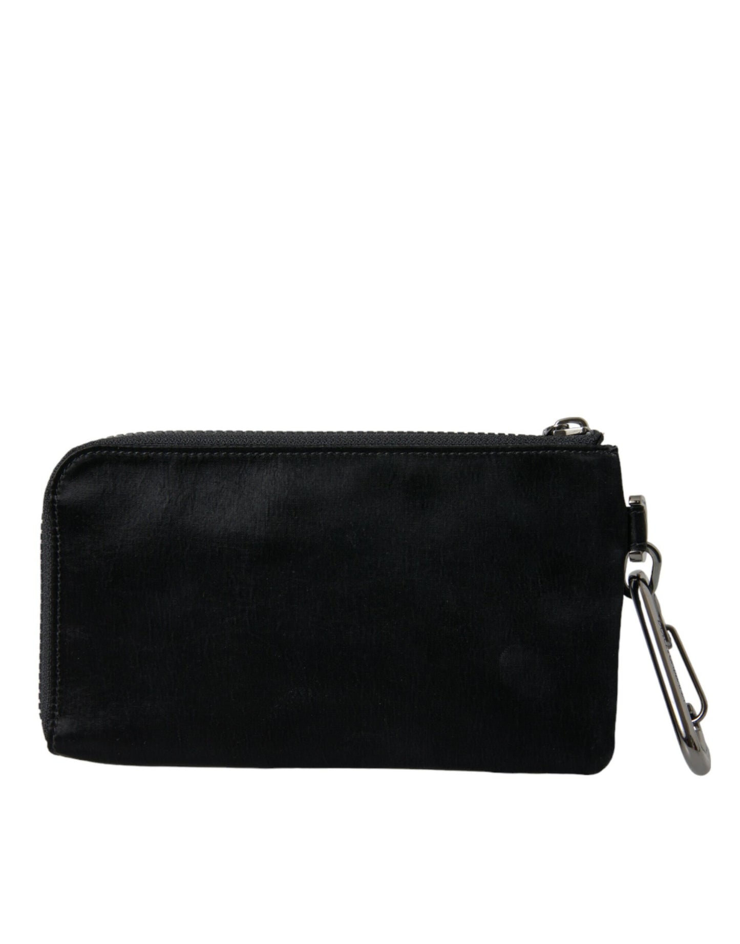 Elegante bolso de cuero y nailon de diseñador en negro