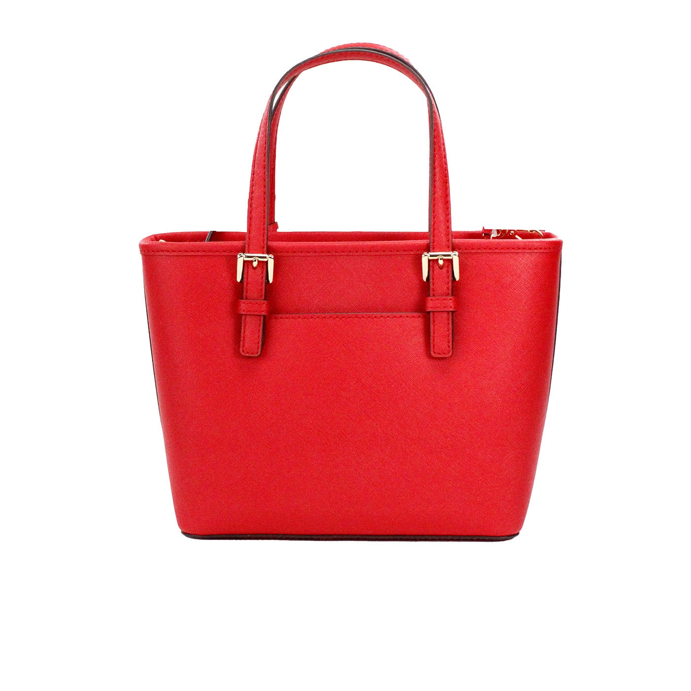 Bolso tote Jet Set de cuero rojo brillante XS con cremallera superior y bolso de mano