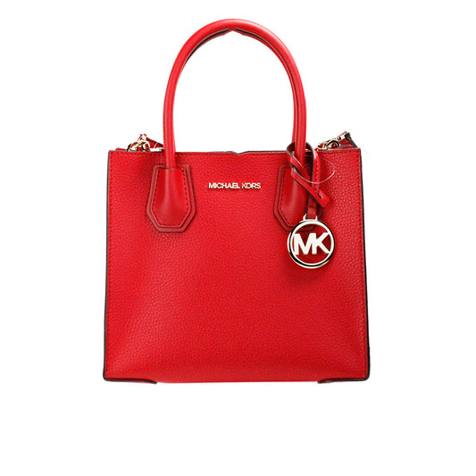 Bolso bandolera Mercer mediano de piel color guijarro rojo brillante