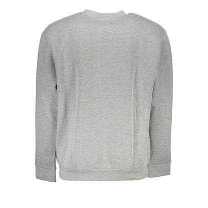 Elegante sudadera gris con cuello redondo y diseño