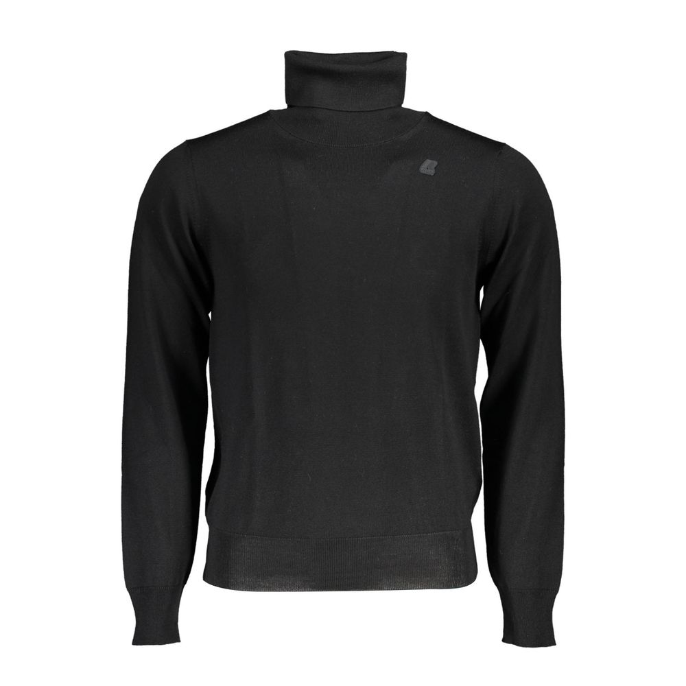 Turtleneck Wool Sweater with Sleek Logo Detail