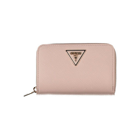 Cartera elegante con cremallera de polietileno rosa