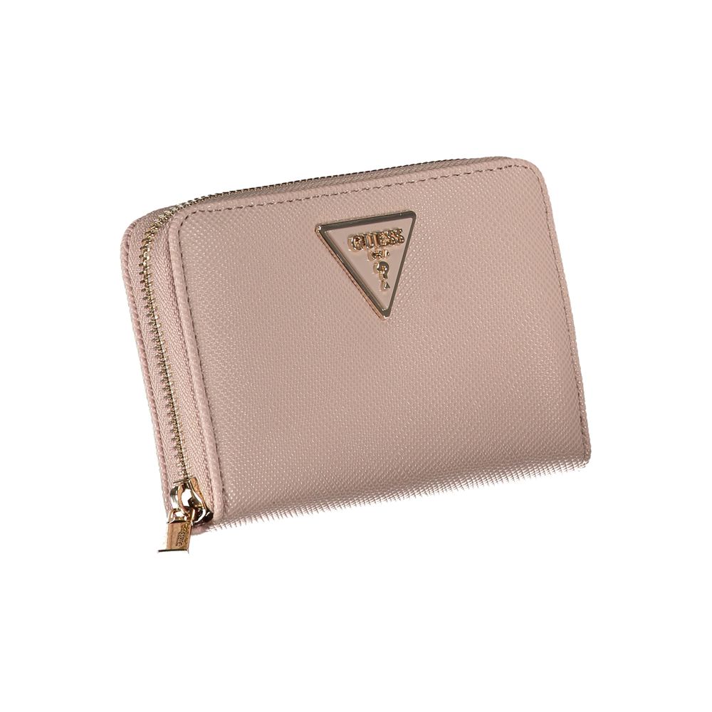 Cartera elegante con cremallera de polietileno rosa