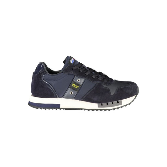 Contrast Lace-Up Sports Sneakers in Blue