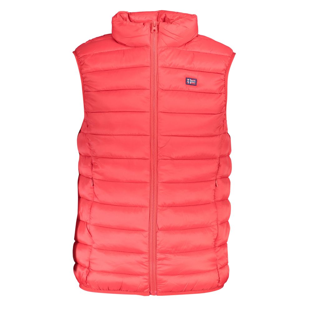 Sleek Sleeveless Pink Polyamide Jacket