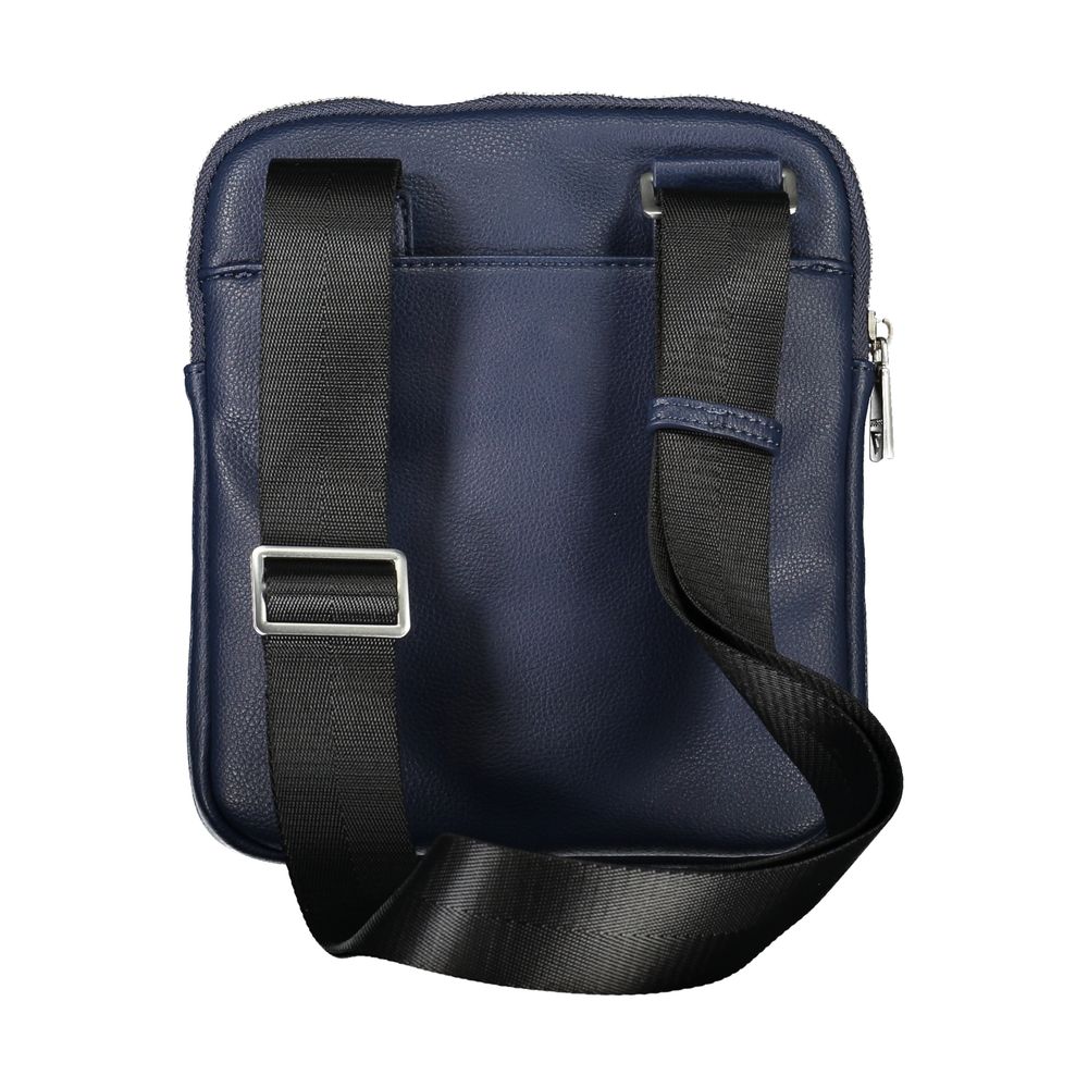 Elegante bolso de hombro azul con amplio espacio de almacenamiento