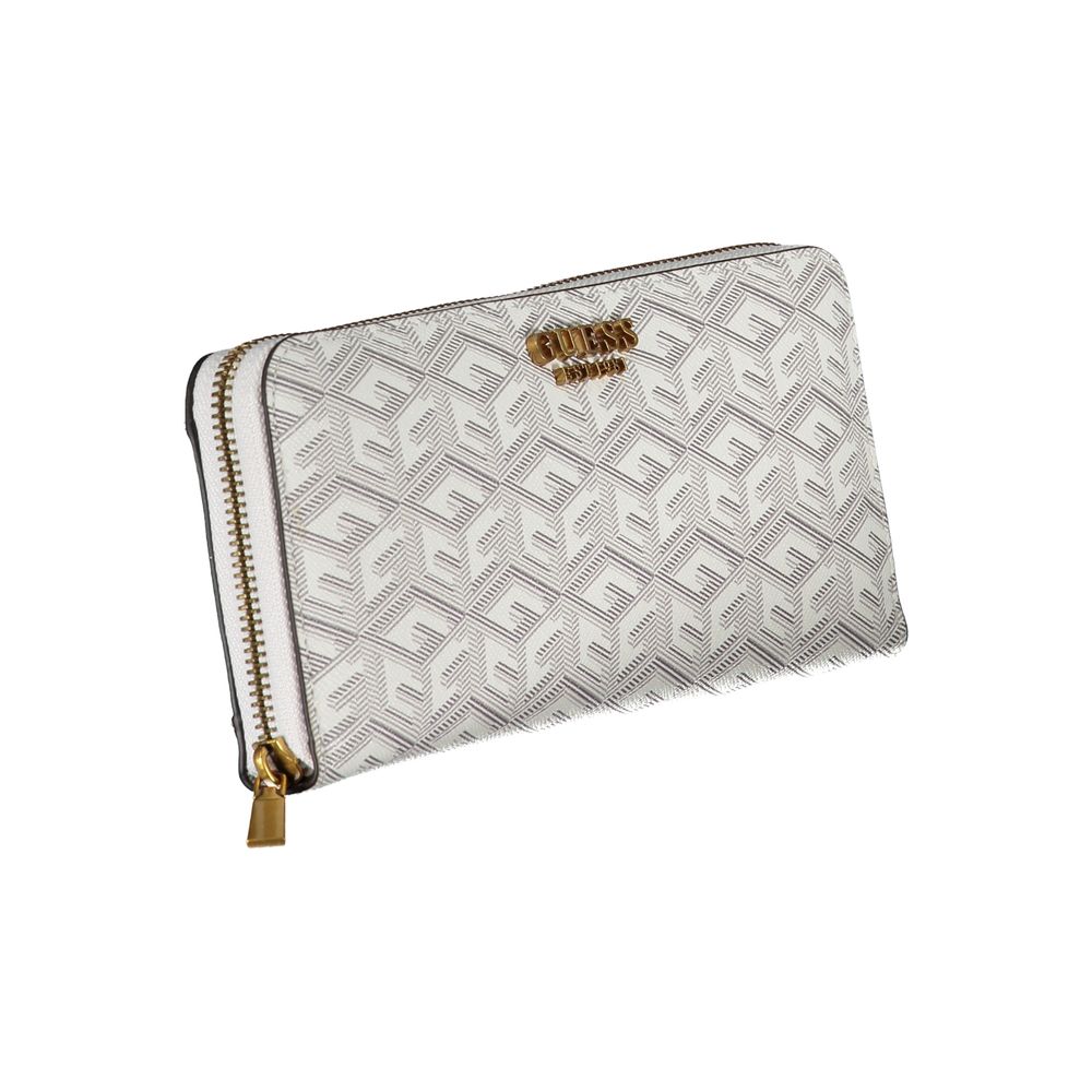 Cartera elegante blanca con varios compartimentos