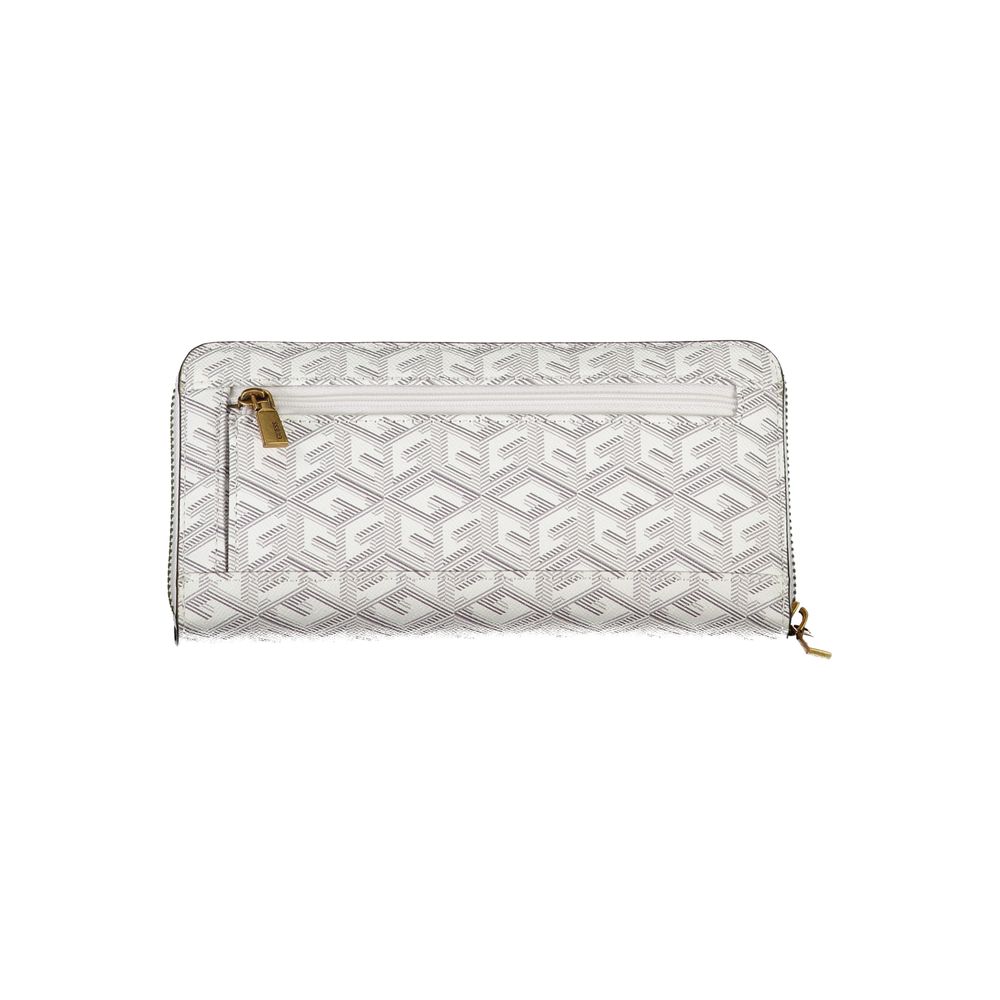 Cartera elegante blanca con varios compartimentos