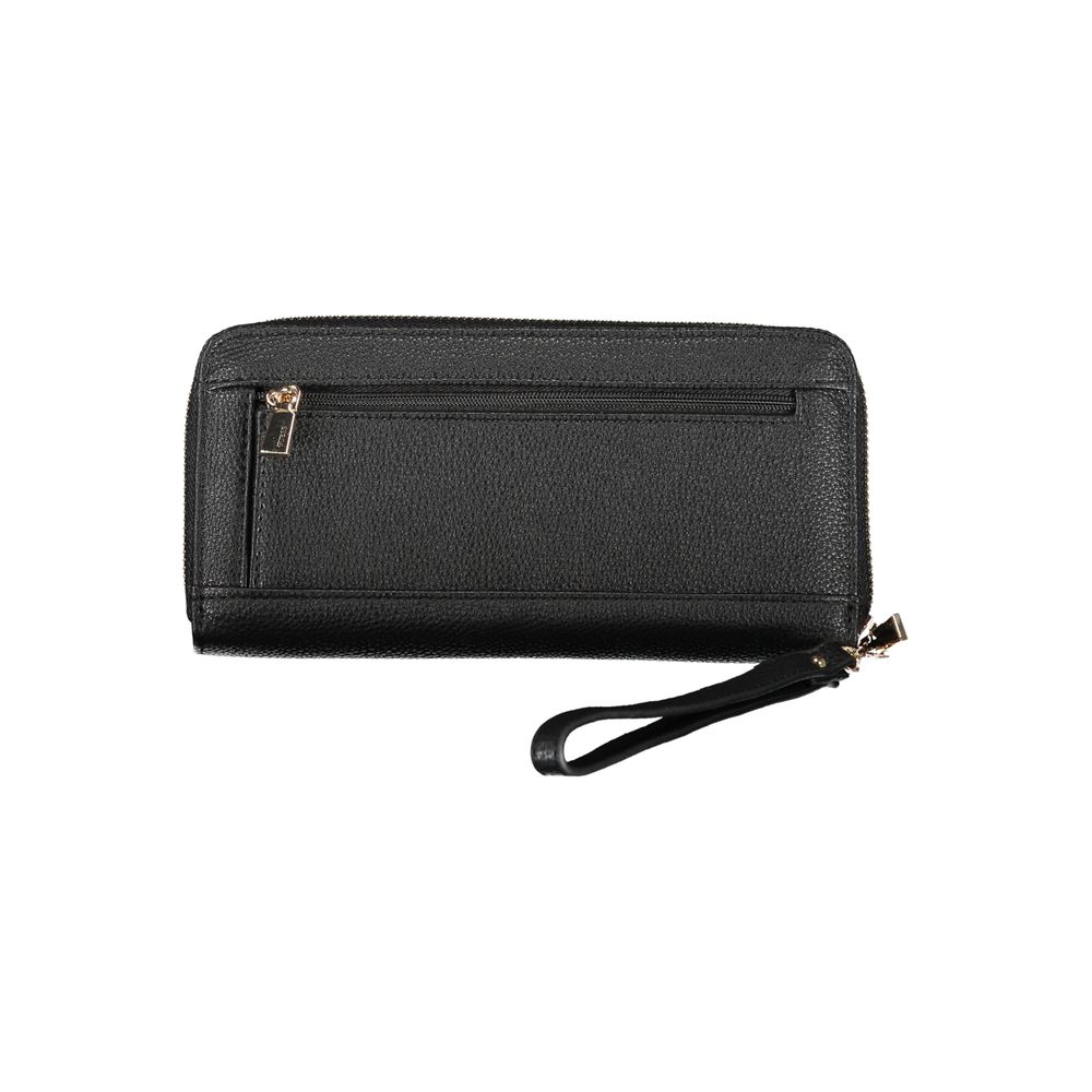 Cartera elegante negra con múltiples compartimentos