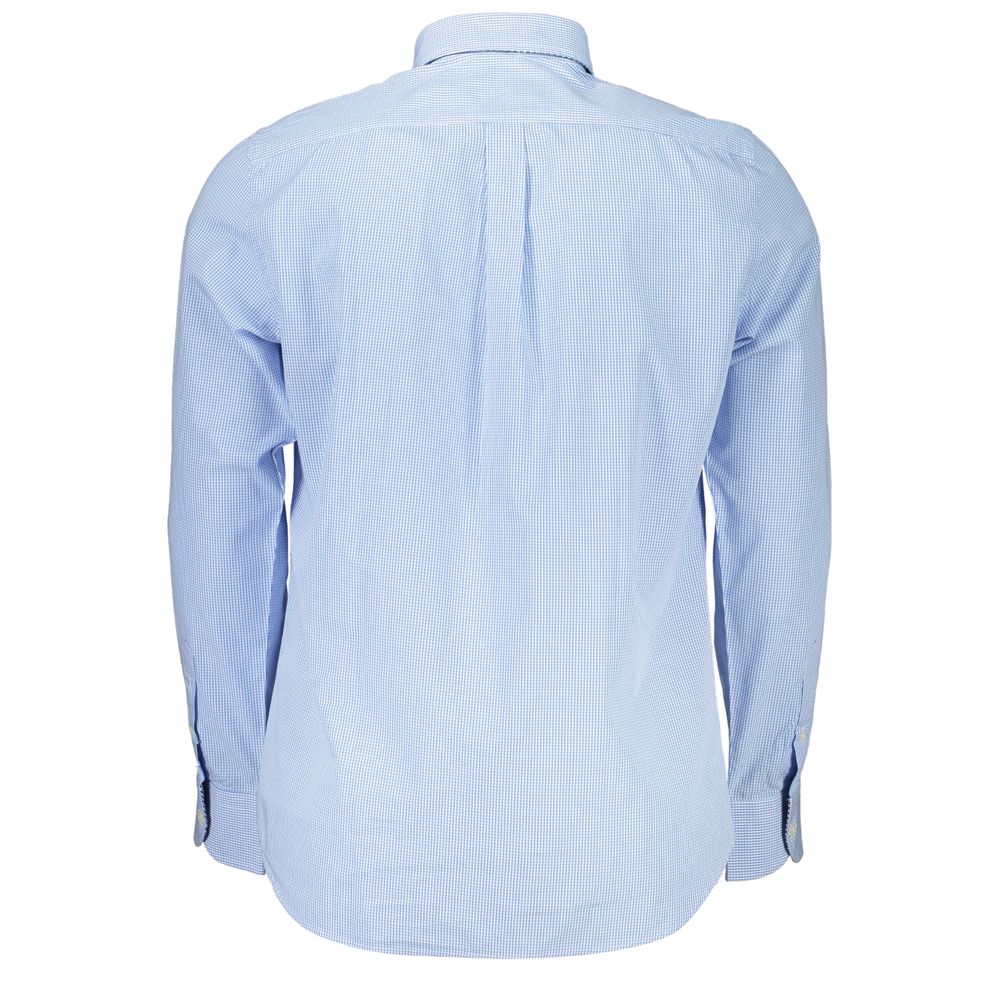 Elegant Light Blue Long Sleeve Cotton Shirt