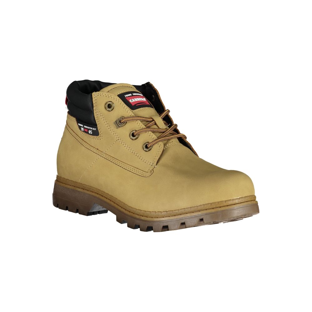 Botas con cordones beige con detalles en contraste