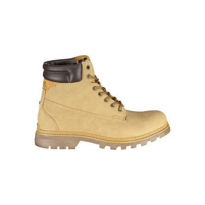 Botas con cordones beige con detalle en contraste