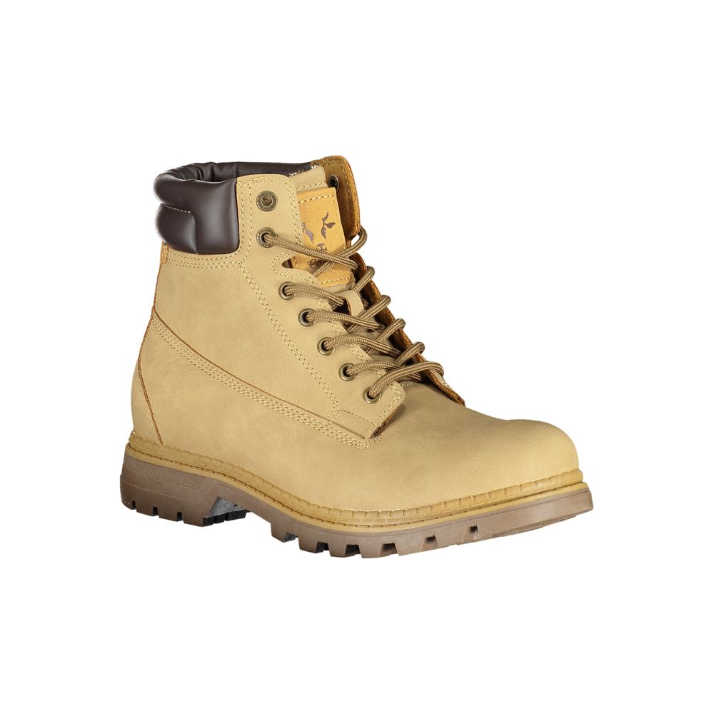 Botas con cordones beige con detalle en contraste