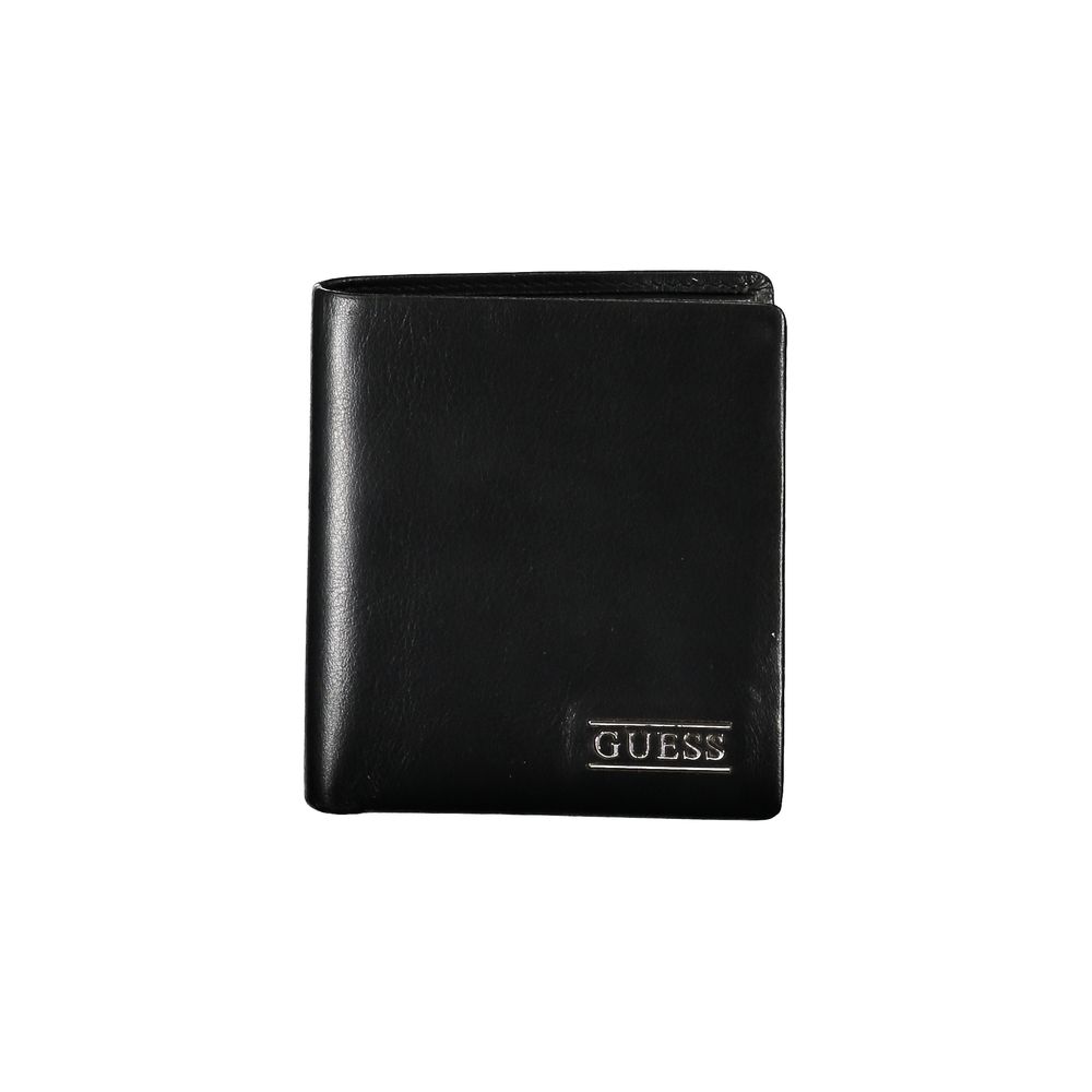 Cartera elegante de piel negra para hombre