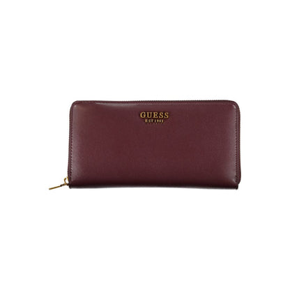 Elegante cartera morada de triple compartimento