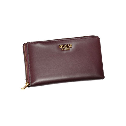 Elegante cartera morada de triple compartimento