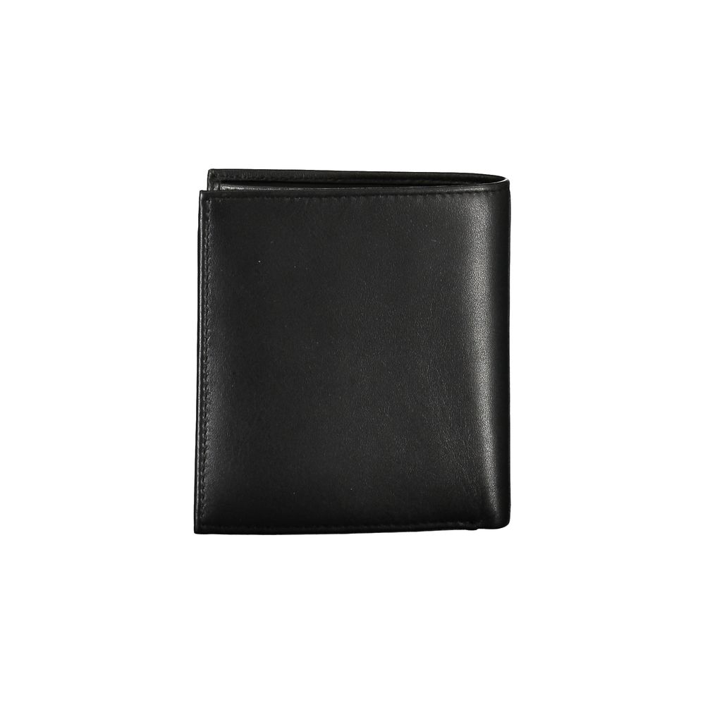 Elegante cartera de cuero negro