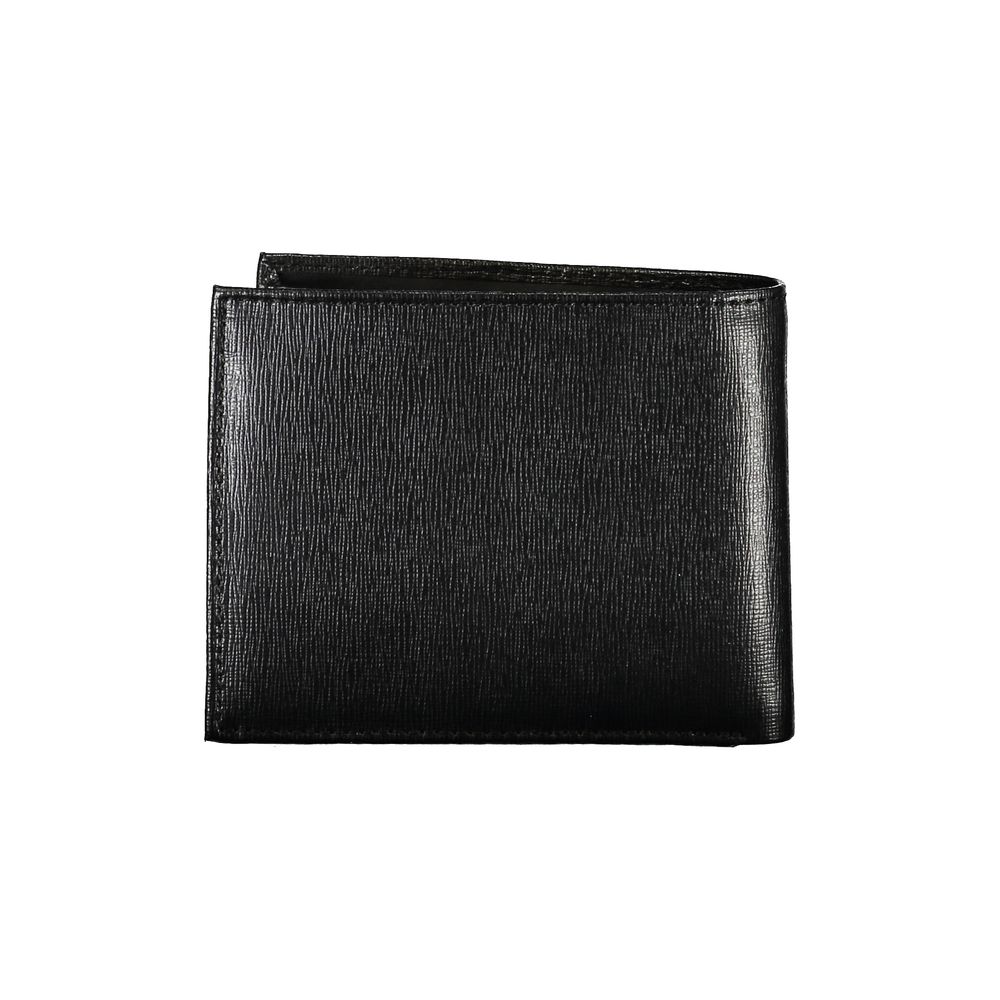 Elegante Cartera de Cuero Negro con Bloque RFID