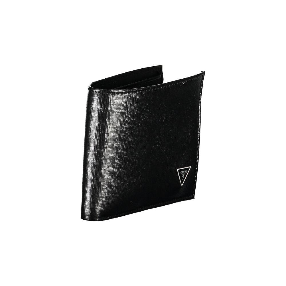 Elegante Cartera de Cuero Negro con Bloque RFID